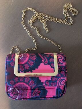 Ted Baker London Pink Paisley Print Small Bag with Gold Handle